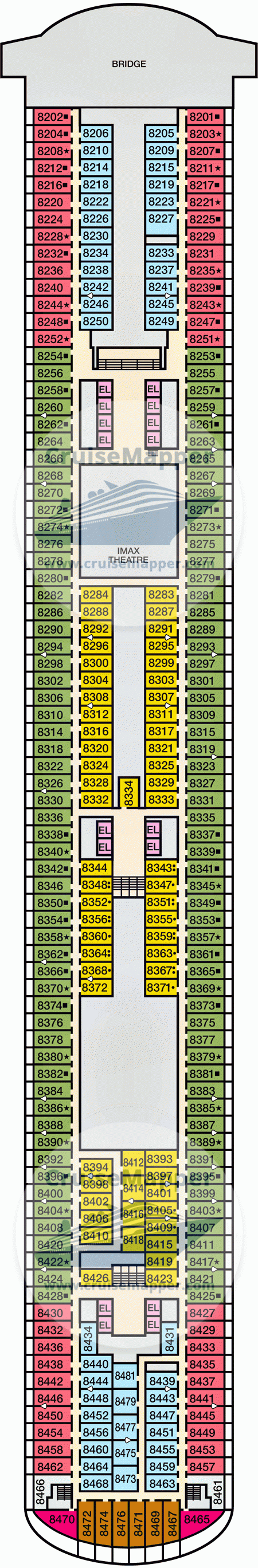 Carnival Vista Deck 8 Plan Cruisemapper