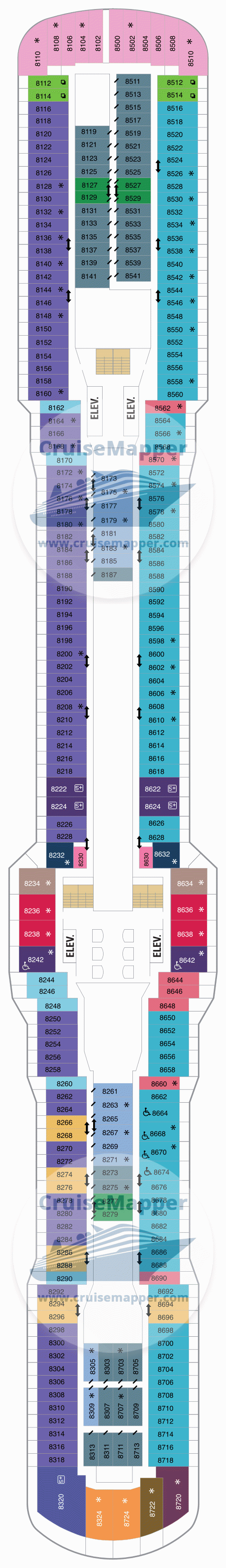 Ovation Of The Seas Deck 8 Plan Cruisemapper