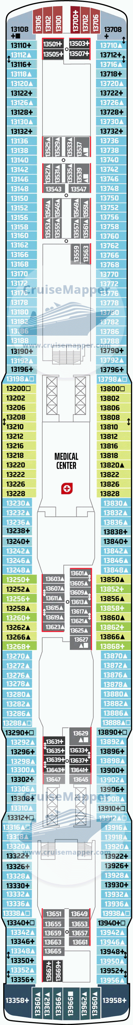 Norwegian Joy Deck 13 Plan Cruisemapper