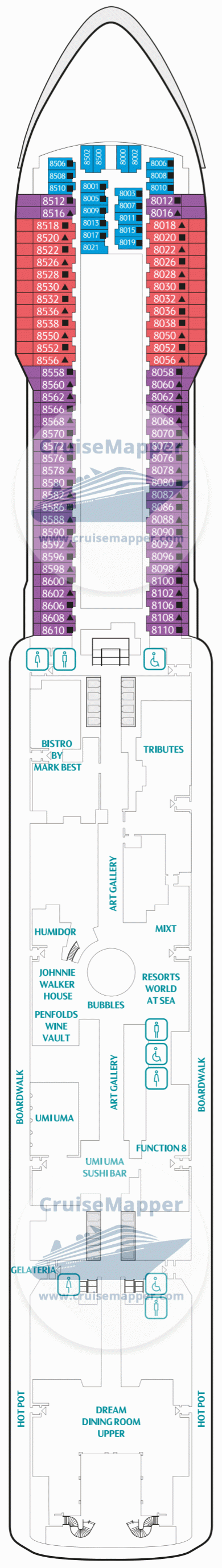 Genting Dream Deck 8 Plan Cruisemapper