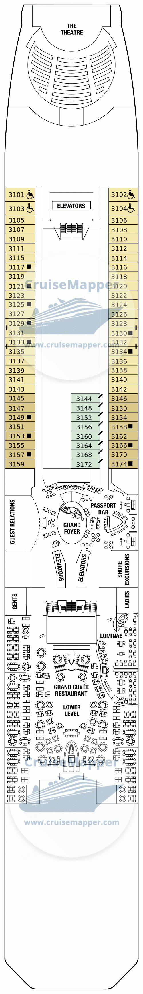 Celebrity Silhouette Deck 3 Plan Cruisemapper
