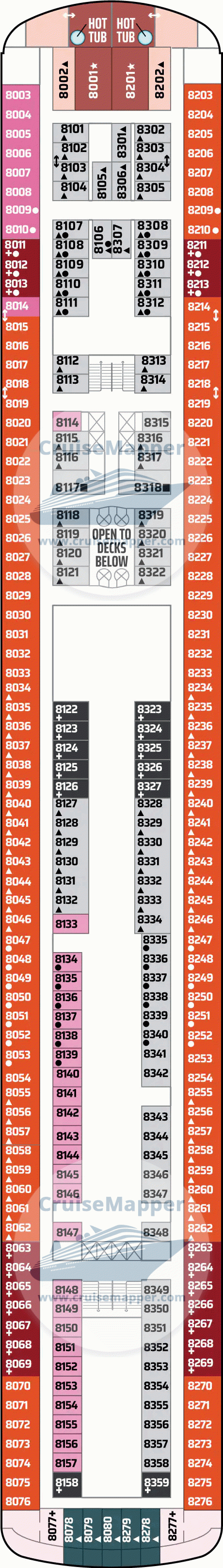 Norwegian Sky Deck 8 Plan Cruisemapper