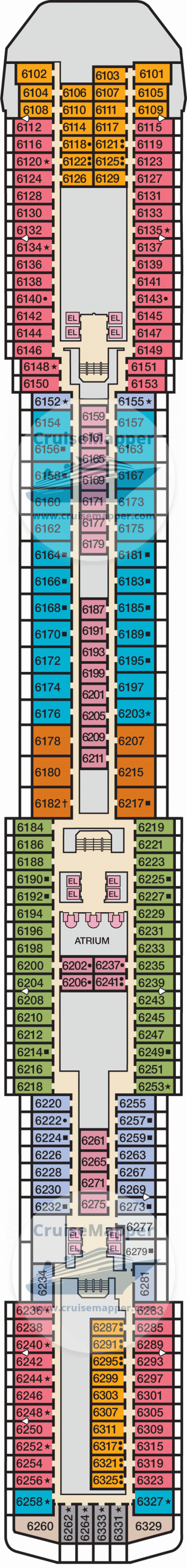 Carnival Spirit Deck 6 Plan Cruisemapper