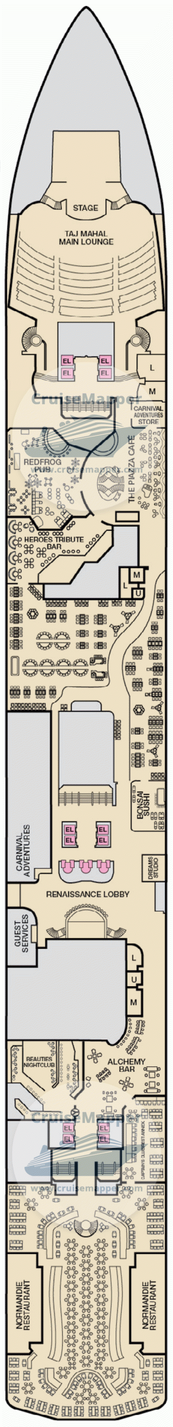 Carnival Pride Deck 2 Plan Cruisemapper