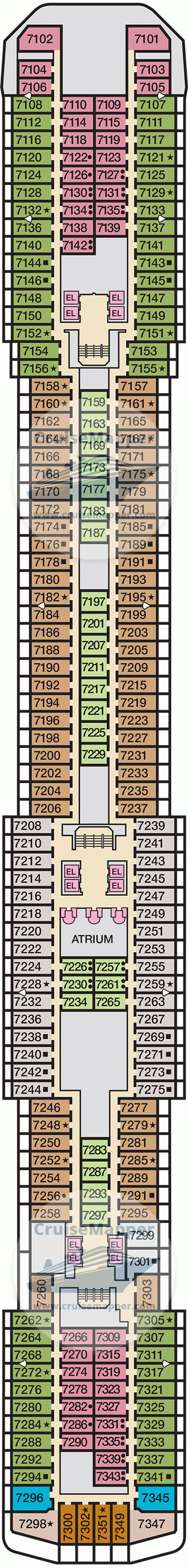 Carnival Pride Deck 7 Plan Cruisemapper