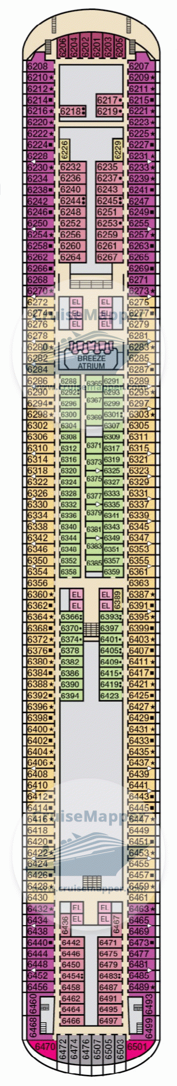 Carnival Breeze Deck 6 Plan Cruisemapper