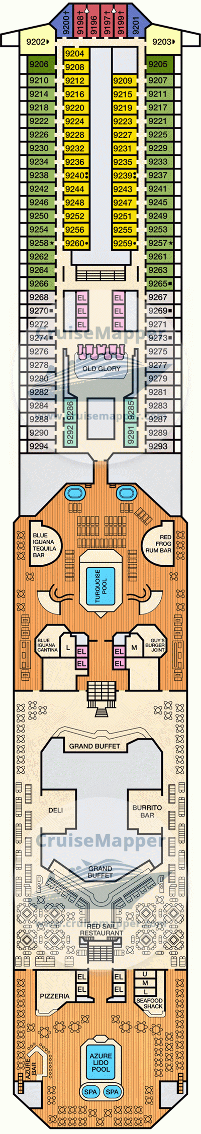 Carnival Glory Deck 9 Plan Cruisemapper