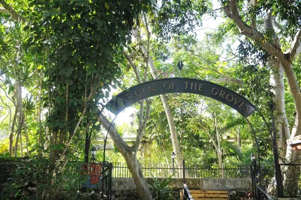 entrance of the garden of the groves in freeport, the bahamas