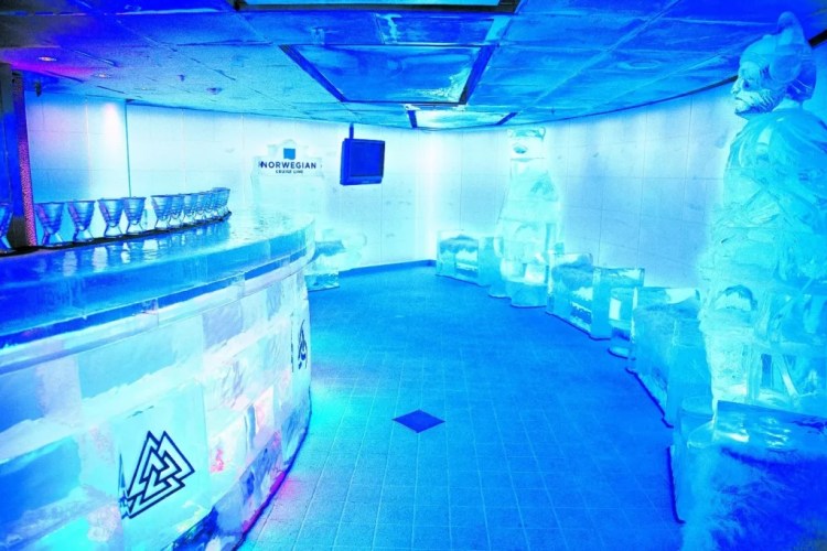 Chilly fun awaits at Norwegian Epic's Skyy Vodka Ice Bar. (Courtesy of Norwegian Cruise Line)