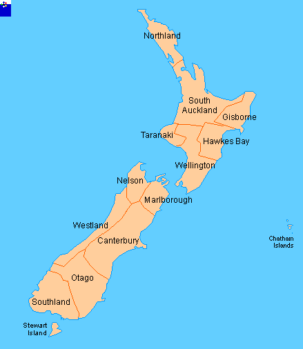 Clickable Map Of New Zealand Traditional Provinces Nz( 