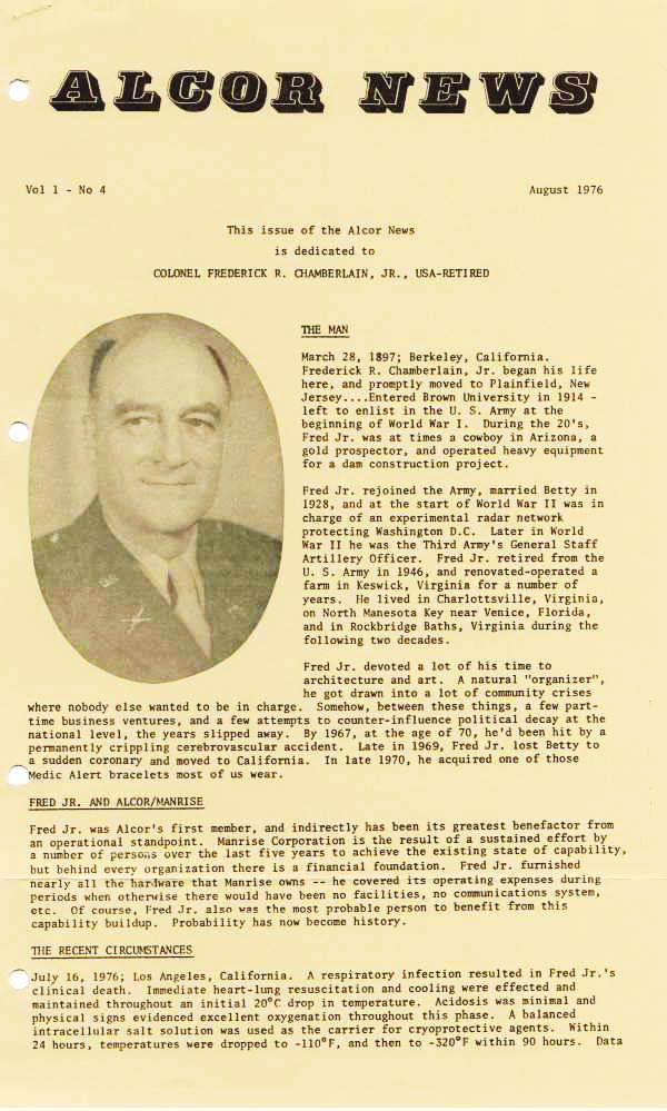 Alcor News August 1976