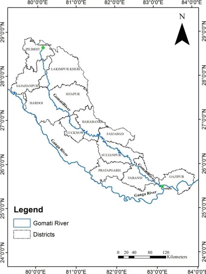 Ravi River Map Origin Course Tributaries Mouth Length Dam Gomti River District Map.webp