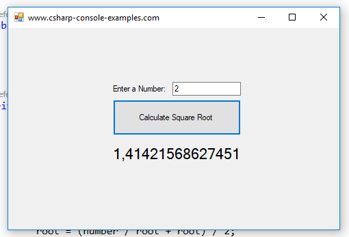 Calculate Square Root Without Using Math.Sqrt in C# – Programming ...