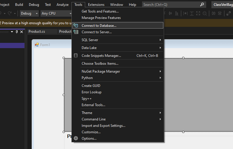 SQL Connection using a Class in C# – Programming, Pseudocode Example ...