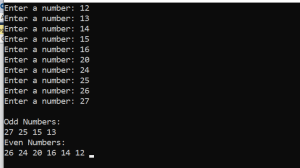 C# program to separate odd and even numbers in array – Programming ...