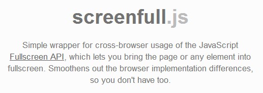 Simple JavaScript Plugin To Make Html Elements Fullscreen – screenfull.js