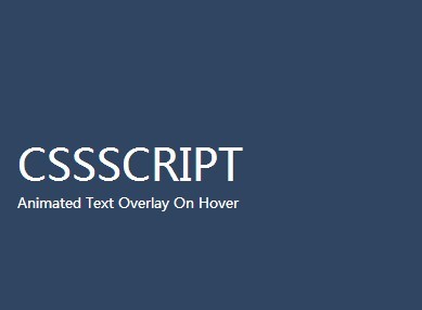Pure CSS3 Animated Text Overlay On Hover