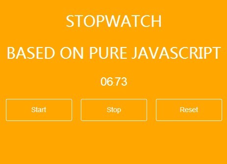 A Minimal Pure Javascript Stopwatch