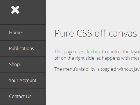 Creating A Pure CSS Off-canvas Menu Using Flexbox
