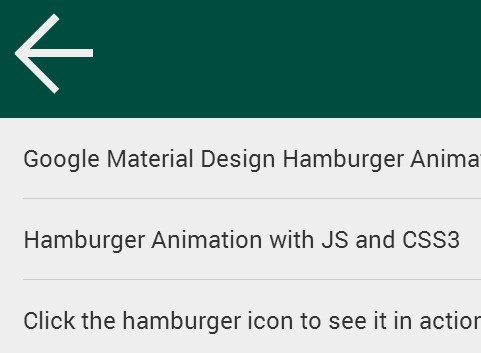 Material Design Hamburger Animation with JS and CSS3 | CSS Script