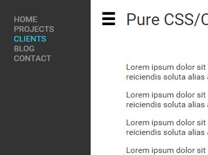 Pure CSS/CSS3 Off-screen Side Navigation