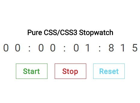 Create A Stopwatch Using Radios and Pure CSS / CSS3