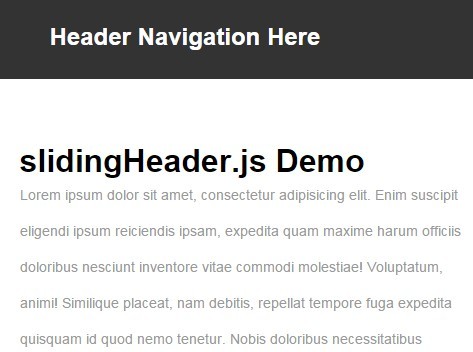 Auto Show / Hide Sliding Header with Pure JavaScript – slidingHeader.js