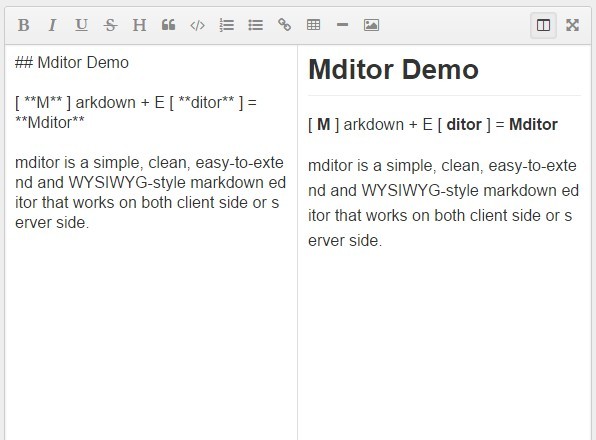 Simple Extendable WYSIWYG Markdown Editor – mditor
