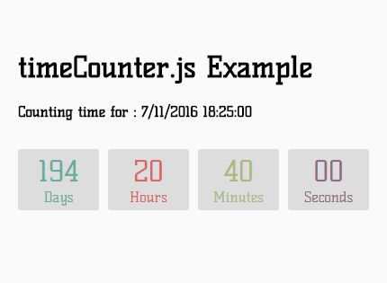 Minimalist Countdown JavaScript Library - timeCounter.js | CSS Script