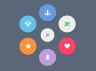 Animated Round Popup Menu