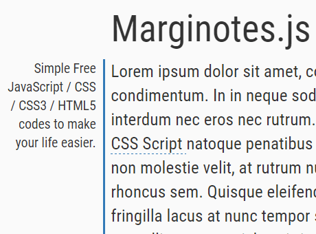 Easy Side Marginal Note In Vanilla JavaScript – marginotes.js