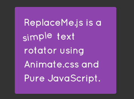 Rotating Text With Animate.css And Pure JavaScript – ReplaceMe.js