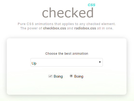 CSS3 Library For Cool Checkbox & Radio Input Animations - checked.css ...