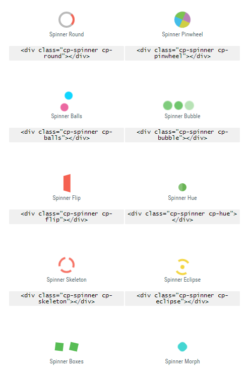 Pure CSS/LESS Loading Spinners – CSSPIN