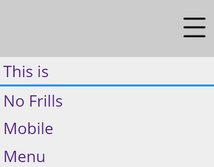 Pure JavaScript Responsive Nav Menu – nofrills-mobile-menu