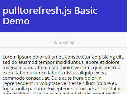 Easy Pull To Refresh Library With Pure JavaScript – pulltorefresh.js