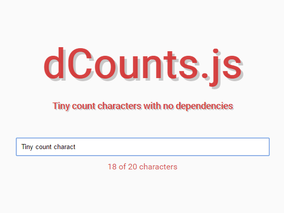 Minimal Character Counter For Text Field – dCounts.js