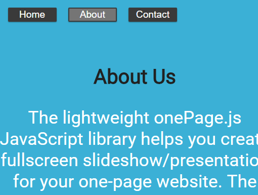 Minimal Page Slideshow Library – onePage.js
