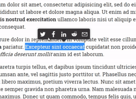 Medium Style Text Selection Sharing Library – share-this