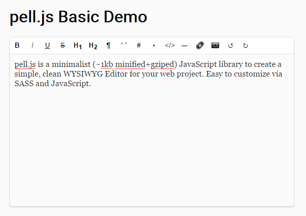 Minimalist WYSIWYG Editor – pell.js