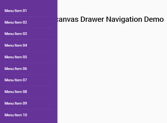 HTML And CSS Only Off-canvas Drawer Navigation