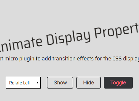 Small JS Library For CSS3 Animations – Animate Display Property