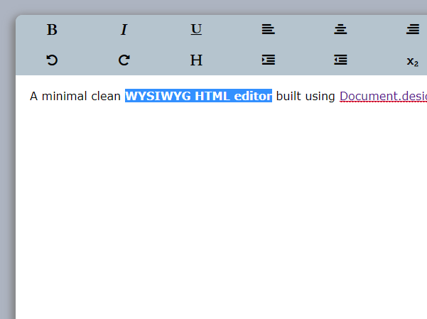 Minimal WYSIWYG Web Editor With Document.designMode