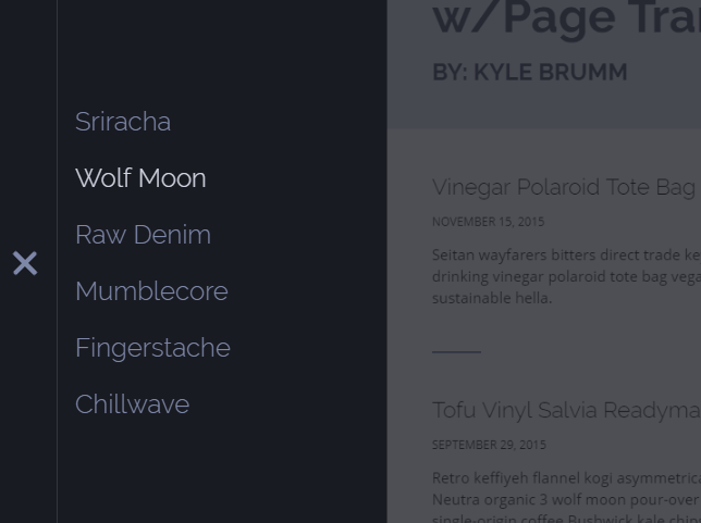 Off-canvas Side Navigation With Page Transitions