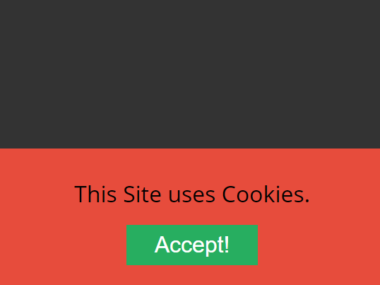 EU Cookie Notice Bar With Vanilla JavaScript – cookiebar