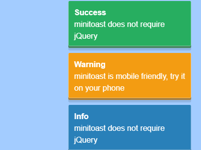 Mobile-friendly Popup Notification Library – minitoast