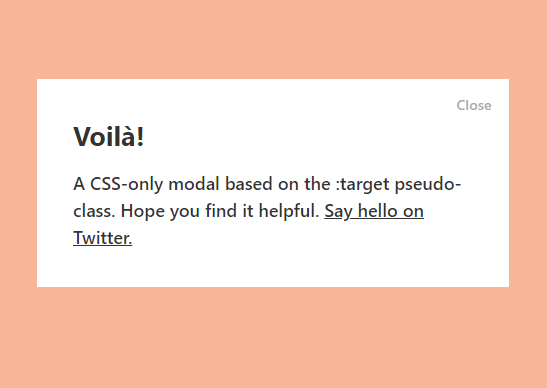 Basic Modal Window Using CSS Pseudo Element