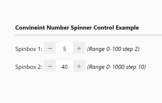 Convineint Number Spinner Control In Pure JS – Increment Stepper