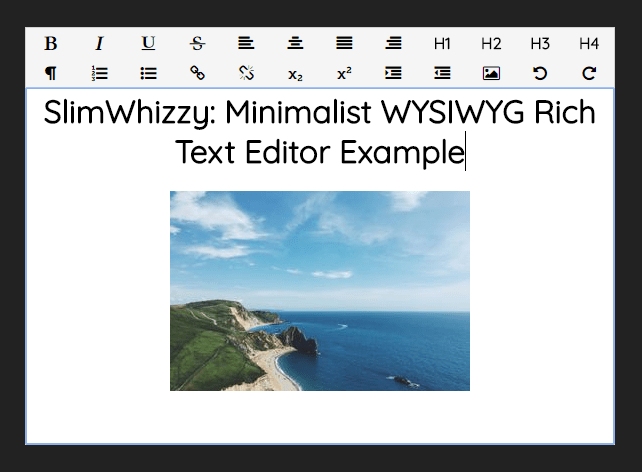 Minimalist WYSIWYG Rich Text Editor – SlimWhizzy