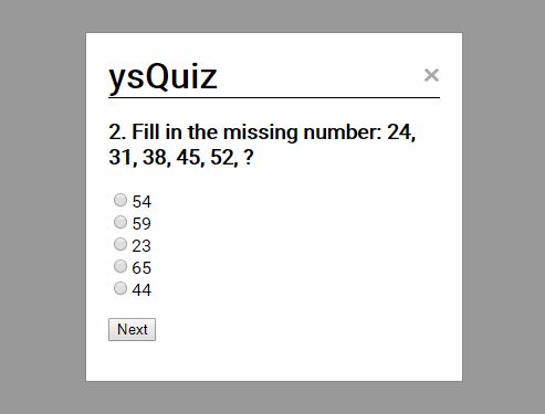 Easy Dynamic Quiz Plugin In Pure JavaScript – ysQuiz.js